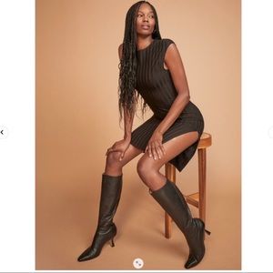 NWT Reformation form-fitting midi black dress